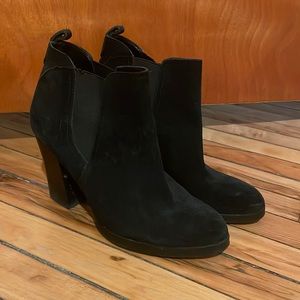 Black suede booties